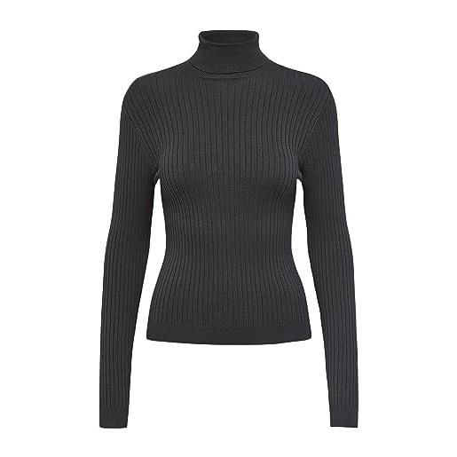 ONLY onlkarol l/s rollneck knt noos pullover, donna, grigio (asfalto), xl