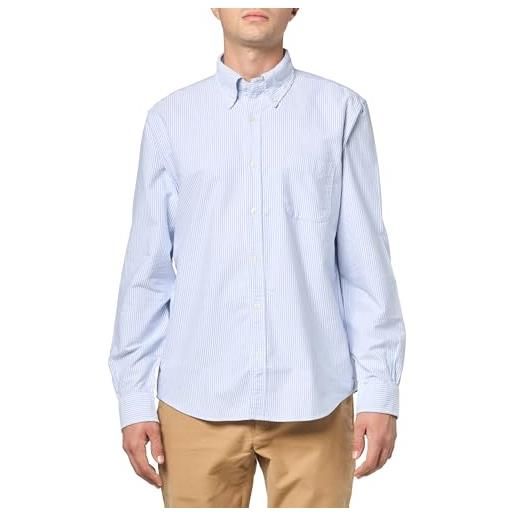 Brooks Brothers camicia sportiva da uomo friday oxford a maniche lunghe, blu a righe, m