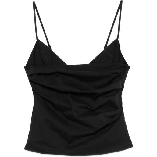 Patrizia Pepe top drappeggiato con scollo a v - nero
