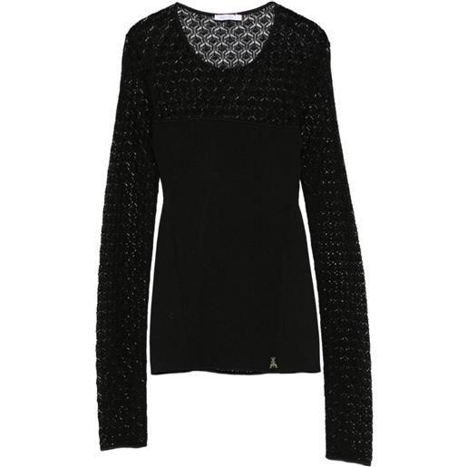 Patrizia Pepe lace-effect slim-fit top - nero