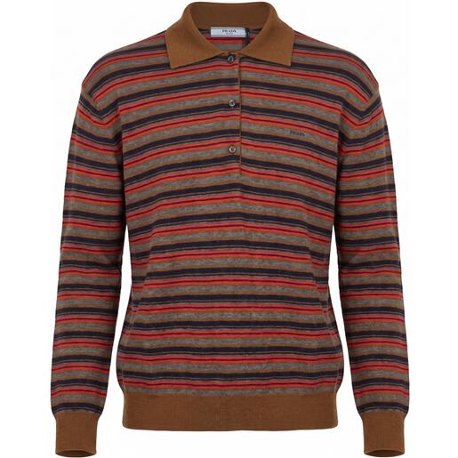 Prada striped polo-neck sweater
