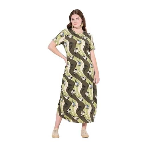 Ulla Popken donna abito midi marrone cachi 46+