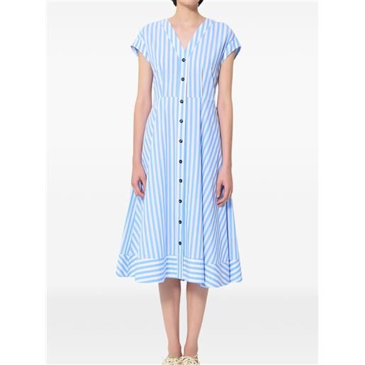 Tara Jarmon abito midi rosia a righe - blu