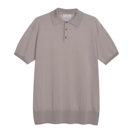 Diana Studio polo in lyocell, beige, m uomo
