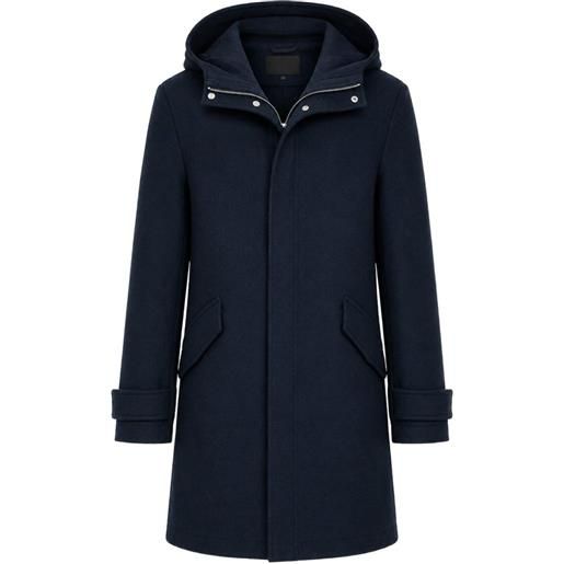 Yves Salomon double-sided hooded coat - blu