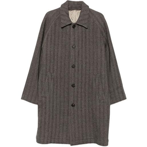 Eleventy cappotto con motivo a spina di pesce - marrone