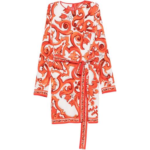 Dolce & Gabbana abito corto con stampa barocca - bianco