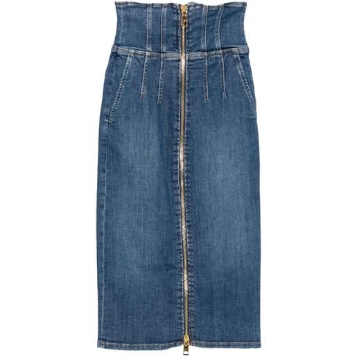 Elisabetta Franchi gonna midi a vita alta - blu