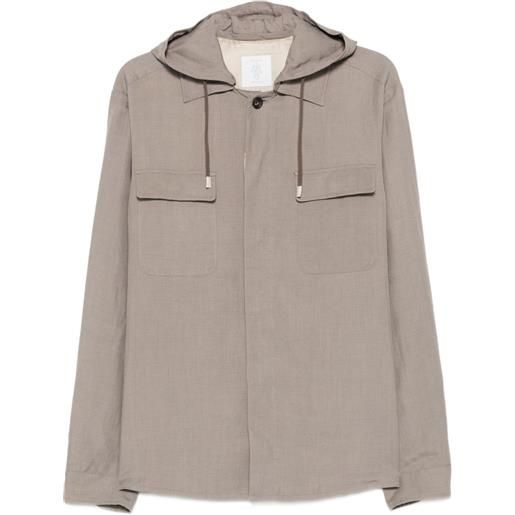 Eleventy giacca con cappuccio e tasche - verde