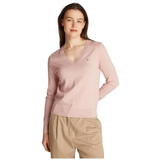 Tommy Hilfiger pullover donna jersey v-neck pullover in maglia