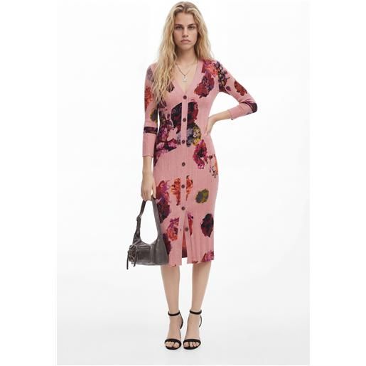Desigual, abito in maglia midi m. Christian lacroix, rosso, l