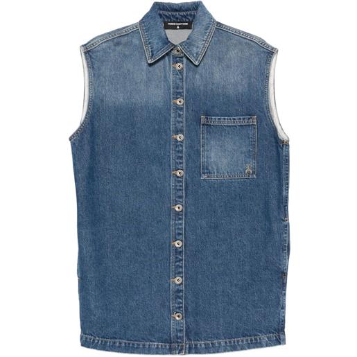 Patrizia Pepe sleeveless denim shirt - blu