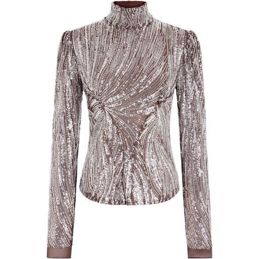 Rabanne top con paillettes - argento