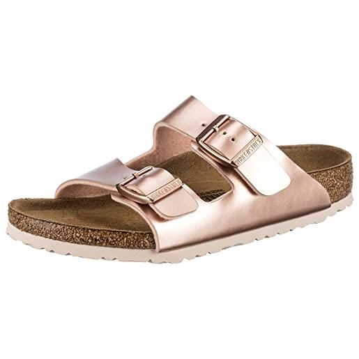 Birkenstock 1012478 arizona kids electric metallic copper, birko flor pianelle uomo, metallic copper eu 26