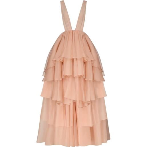 TEMILY abito da sera lungo con ruches - rosa