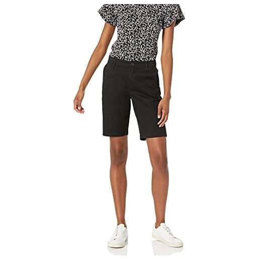 Amazon Essentials short bermuda chino, vestibilità slim, vita media, interno gamba 25 cm donna, nero, 54