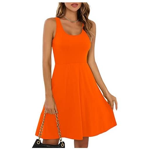 Missufe abito estivo da donna, stile rockabilly, per il tempo libero, da skater, corto
