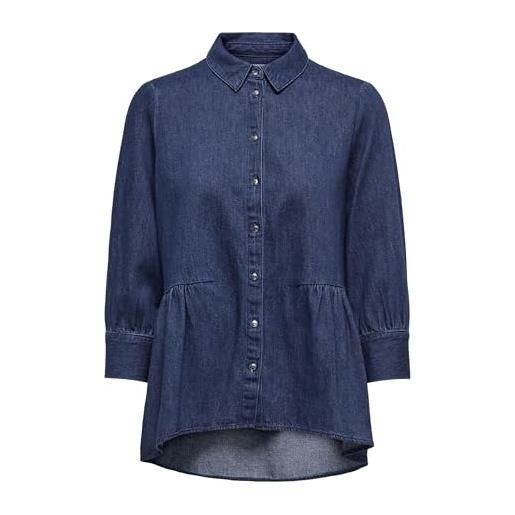ONLY camicia di jeans da donna onlmary camicia di jeans, blu jeans scuro, 42