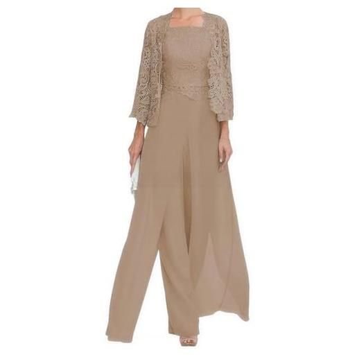 shownicer completo donna elegante tailleur madre della sposa abiti pantaloni in chiffon completi da cerimonia festa set 3 pezzi set taglia grande abbigliamento per matrimoni