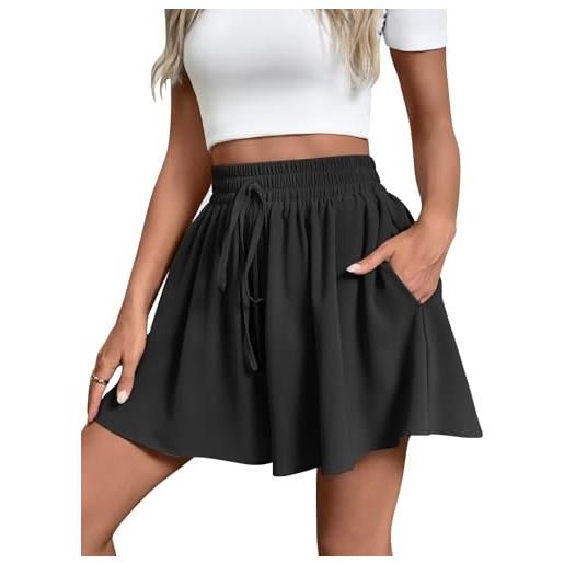 Adigaber pantaloncini da donna gamba larga coulisse shorts con tasche sciolto casual pantaloni corti da lavoro