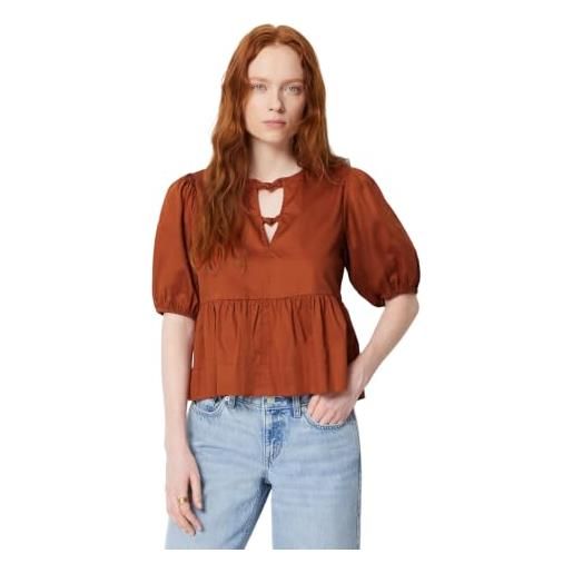 Amazon Essentials donna camicetta peplo in rasatello di cotone dalla vestibilità comoda