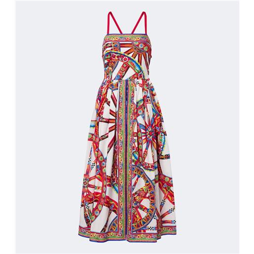 Dolce&Gabbana abito midi carretto in popeline di cotone