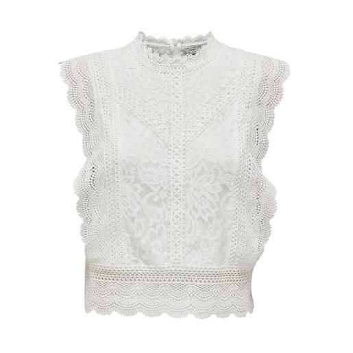Only onlkaro s/l lace top wvn, vestaglia da donna, cloud dancer, s