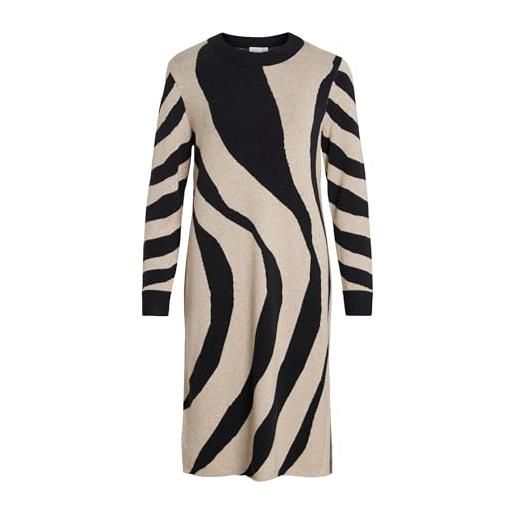 Vila vitif crewneck knit midi dress- vitif - maglia girocollo midi dress- noos donna (pacco da 1)