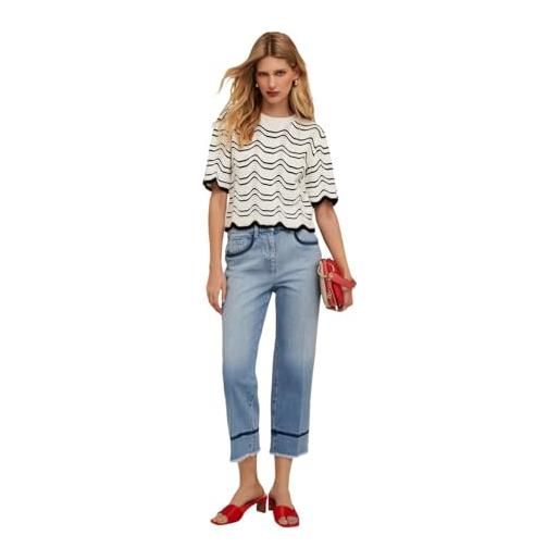 Motivi: jeans cropped light blue stagione primavera estate 2025. 
