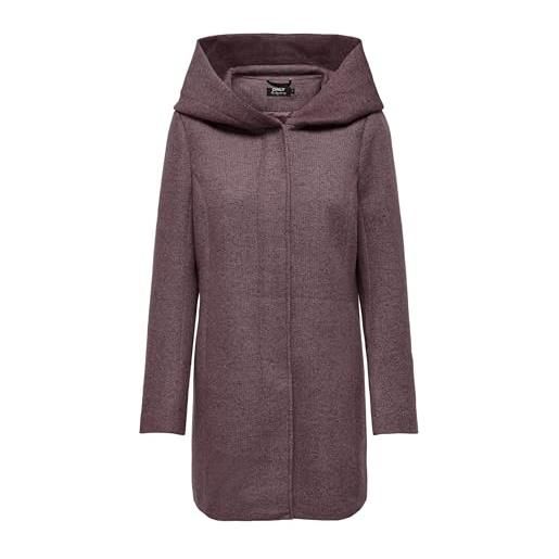 ONLY onlsedona light coat otw noos cappotto da donna, marrone rosa/dettaglio: nero/rosa fumo, s, rose brown/detail: black/rose smoke, s