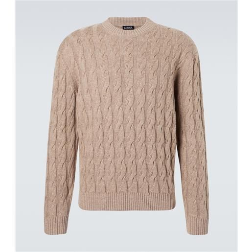 Zegna pullover in lino, cashmere e seta a trecce
