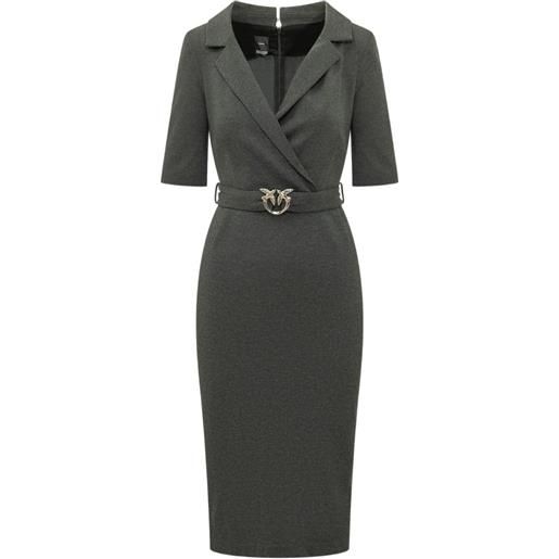 PINKO abito love birds con cintura - grigio