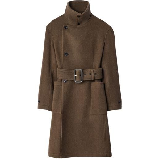 LEMAIRE cappotto aderente a portafoglio in misto lana e alpaca - marrone