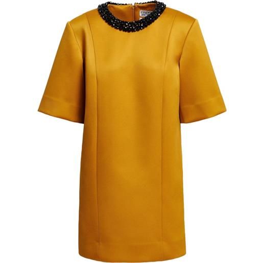 Essentiel Antwerp abito corto kaylin con decorazione - giallo