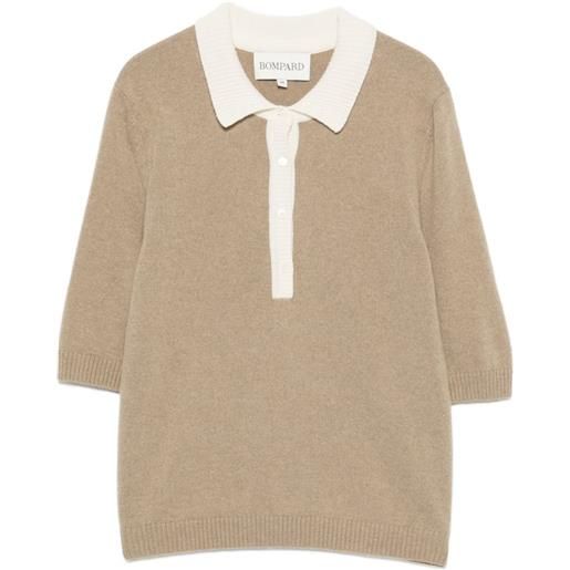 BOMPARD polo bicolore in cashmere - toni neutri