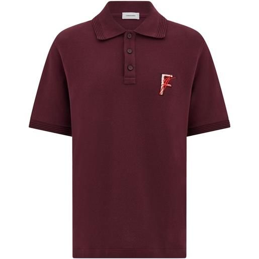 Ferragamo polo con ricamo - rosso