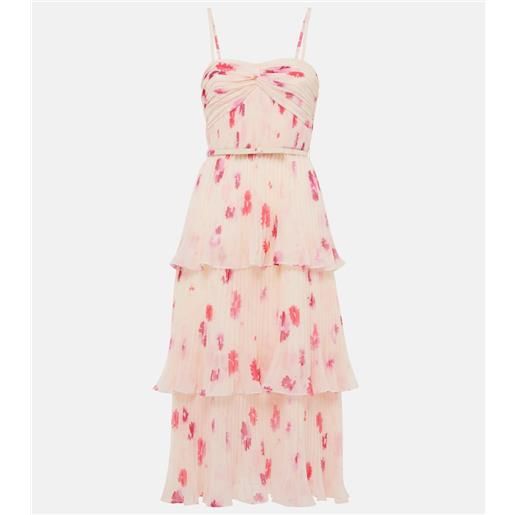 Self-Portrait abito midi in chiffon