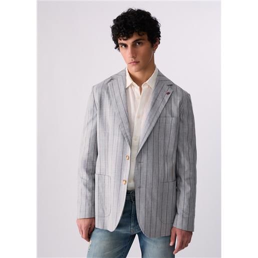 Liu jo giacca elegante gessata, grigio gessato