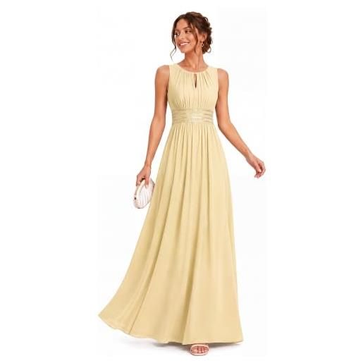 Ever-Pretty abiti da sera donna girocollo senza maniche gonna a trapezio gonna lunga abito elegante donna cerimonia es01955