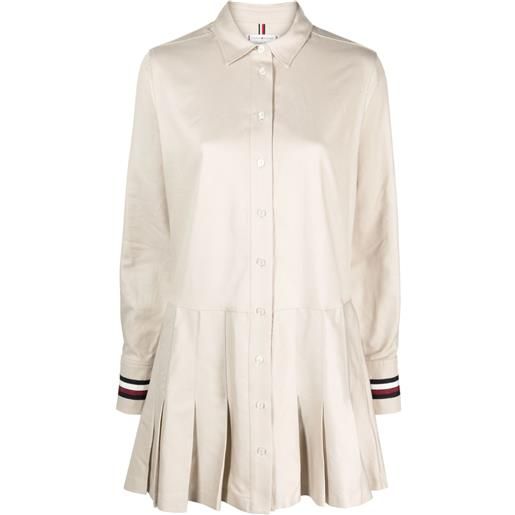 Tommy Hilfiger abito con placca logo - toni neutri