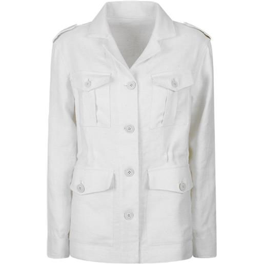 Eleventy giacca con paillettes - bianco