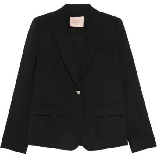 TWINSET blazer in crêpe con bottone a cuore - nero