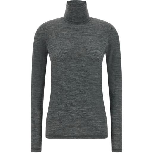 Jil Sander t-shirt con maniche lunghe e collo alto - grigio