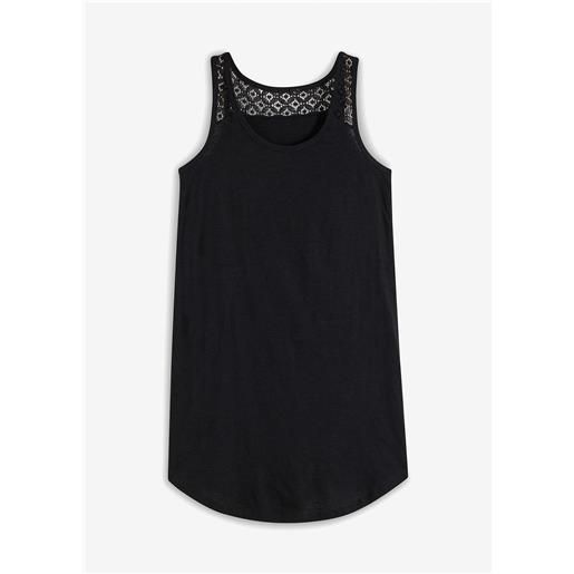 bonprix abito in maglina di cotone con pizzo-nero