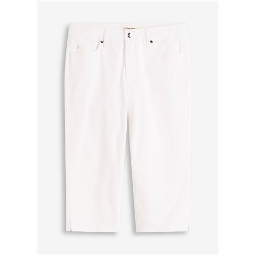 bonprix pantaloni capri con vita comoda-bianco