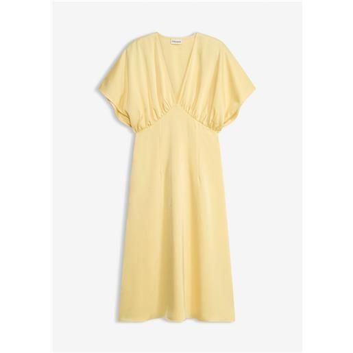 bonprix abito midi in satin lucido-giallo