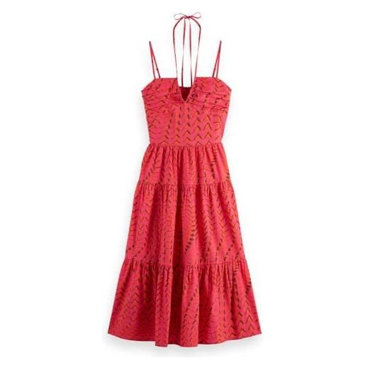 Scotch & Soda cotone seersucker midi dress, house of mirrors pink 638, 42