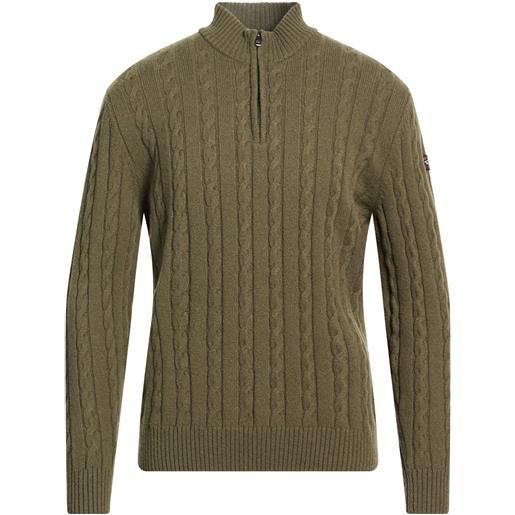 PAUL & SHARK - maglia con zip - verde militare