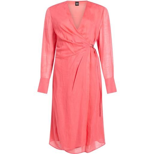 BOSS - vestito a portafoglio - salmone