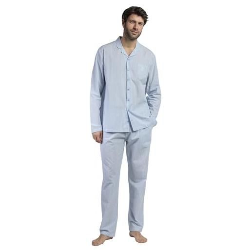 ADMAS home pigiama a maniche lunghe aperto popeline home compact per uomo